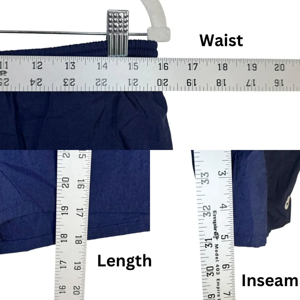 Nylon Mesh Lined Shorts Large Navy Blue‎ Vintage Swoosh Sporty Gorpcore 90s